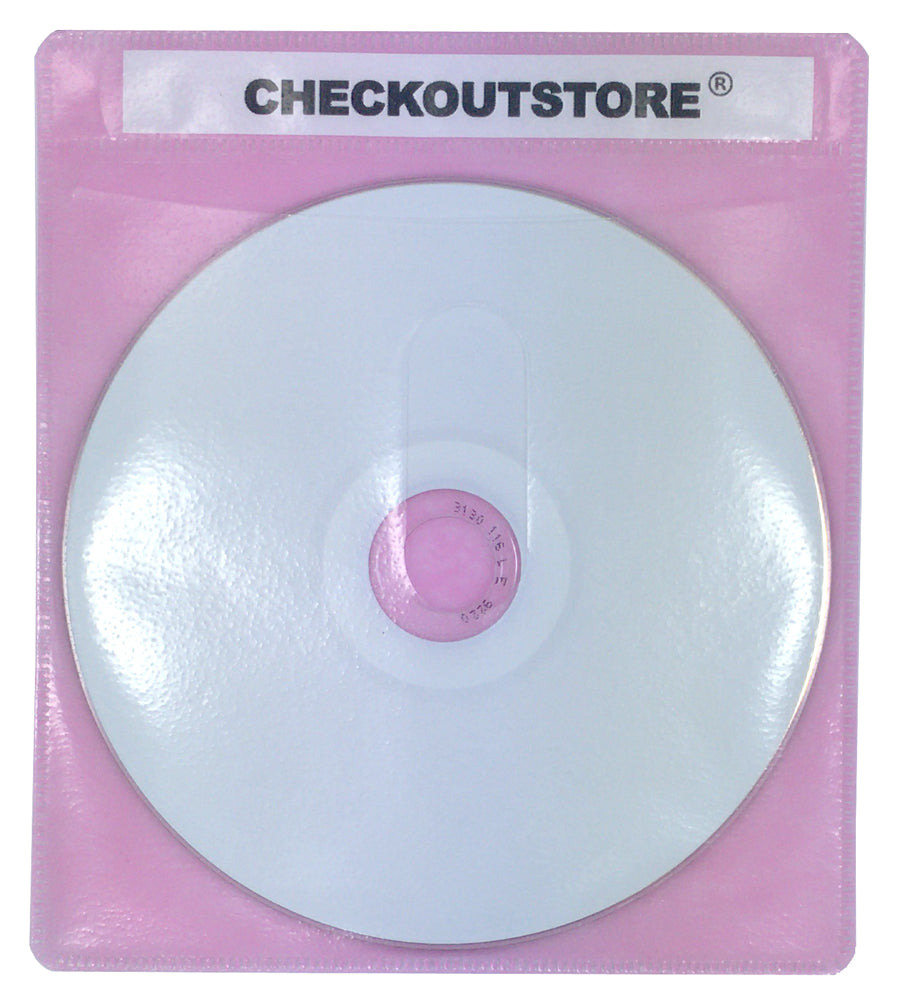 CheckOutStore 100 CD Double-Sided Plastic Sleeve Pink