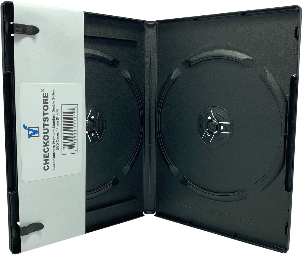 CheckOutStore Premium Standard Double 2-Disc DVD Cases 14mm White / 6