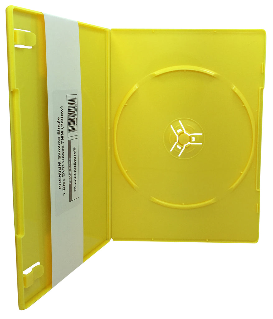 200) CheckOutStore Premium Standard Single 1-Disc DVD Cases 14mm (Clear  Orange) 